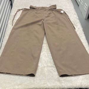 Women's Tan Wide-Leg Pants
